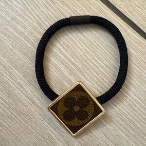 New upcycled Louis Vuitton Black and Gold Hair Accessory